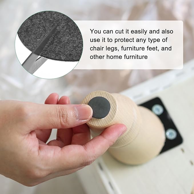 20-Pack Lamp Base Felt, 4.5 Inch Dia. 2mm Thick Self Adhesive Round Fabric Felt Pads for Lamp/Furniture/DIY, Non-Slip Fiber Backed Patch Circles with Adhesive Backing [Grey]
