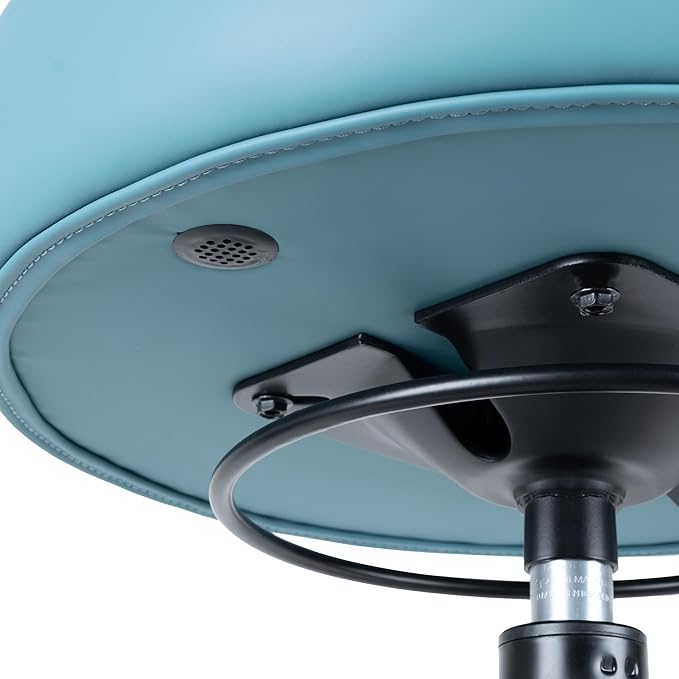 Chair Master 17" Round Vinyl Fabric Stool, Table Height, 360 deg Level Activation, Heavy Duty, Lab, Medical, Garage, Home, Spa, Cleanroom (Standard Nylon, Aqua)