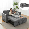 OjvZxqtbrnl Convertible Sofa Bed,3 in 1 Pull Out Couch Adjustable Backrest, Modern Velvet Upholstery Sleeper Sofa Bed, Loveseat Couch for Living Room, Bedroom & Apartments (Grey)