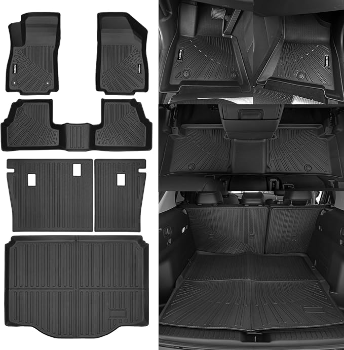 Naibeve Floor Mats for Chevy Trax 2014-2023-All Weather for Chevrolet Trax Floor Mats & Cargo Mat & Backrest Mats Waterproof Interior Accessories