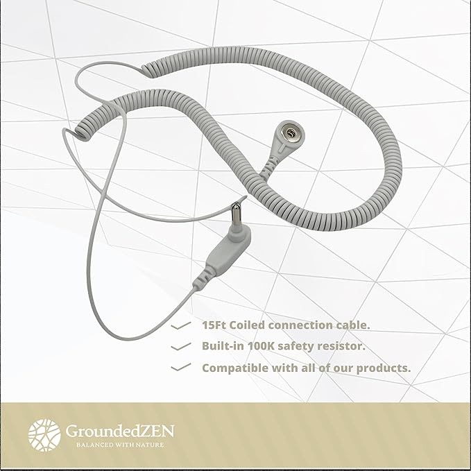 GroundedZen Premium Quality Grounding Pillowcase - Organic Cotton with Conductive Silver Threads. Grounding Cord Included. Zippered. Earth Connected Bed. 20x30 (Pillowcase Queen)