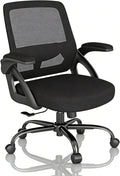 AnyGod Big and Tall Office Chair, Ergonomic Desk Chair Mesh Mid Back with Comfy Lumbar Support Swivel Task Executive Chairs with Wheels, Flip up Arms for Home, Office, Study