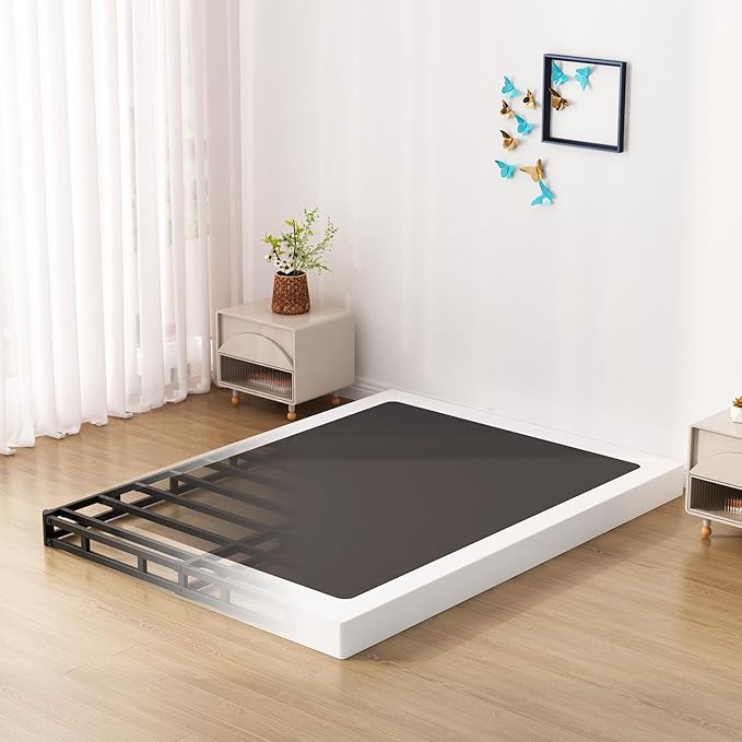 Upcanso Box Spring for Queen Bed Bed Base 6 Inch, Low Profile Metal Queen Box Spring with Fabric Cover, 3000 Lbs Max Weight Capacity Mattress Foundation, Noise-Free, Easy Assembly