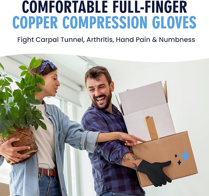 Dr. Frederick's Original Copper Compression Arthritis Gloves - Doctor-Developed Hand Pain Relief for Arthritis, Carpal Tunnel & Tendonitis - All-Day Comfort, Typing & Daily Use - Full Finger, Medium