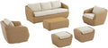 CHITA 6 Pieces Patio Wicker Furniture Set, Outdoor Rattan Bistro Set with Removable Thickened Cushions, Fully Assembled