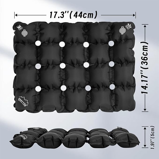 ONTYZZ Inflatable Seat Cushion Lightweight Stadium Seat Pad Travel Air Seat Cushion for Hiking Office Airplane Stadium Car