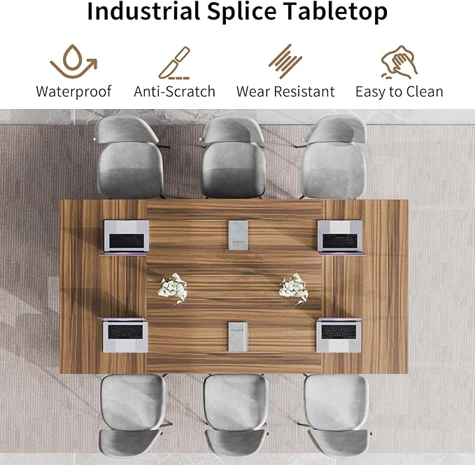 Conference Table, Modern Folding Meeting Tables with Flip Top, Mobile Podcast Table with Four Locking Wheels, Large Training Table for Meeting Room, Office, Classroom (4, A, 47.2in)