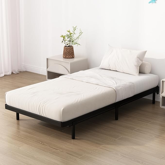 Upcanso Twin Box Spring Bed Base 2 Inch, Low Profile Metal Boxspring Twin Bunkie Board 2 Inch, 2000 Lbs Max Weight Capacity Mattress Foundation, Noise-Free, Easy Assembly