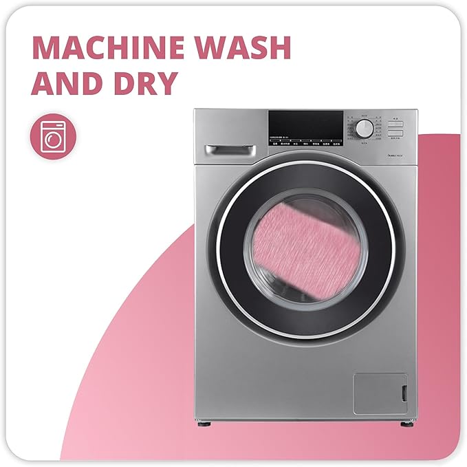 Bosap Toilet Rugs U Shaped Bathroom Rug,Machine Washable Non Slip Quick Dry Super Absorbent Ultra Thin Toilet Mats for Bathroom Toilet.Pink,1'8"x2'(20x24inch)