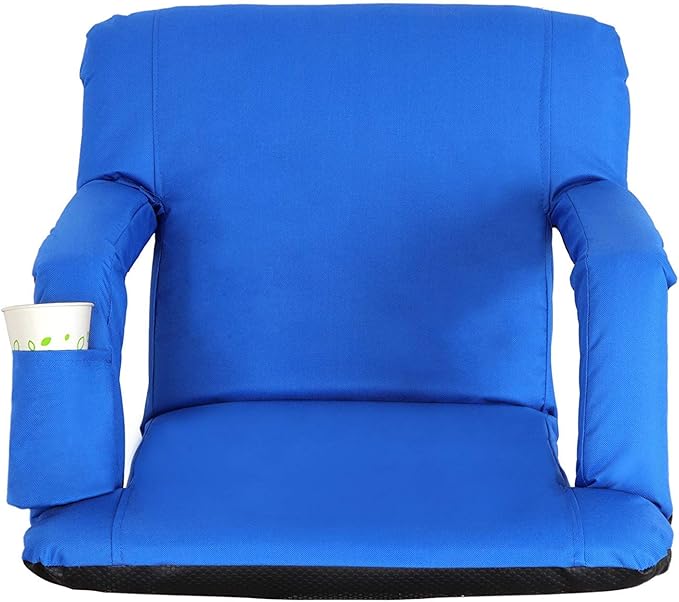 Smartxchoices 20.5"/24.5" Wide Stadium Seat Chair Bleacher Seats Padded with Back Support, Cushion, Arms, Pockets, Anchor Straps, Portable Folding Seat with Shoulder Straps