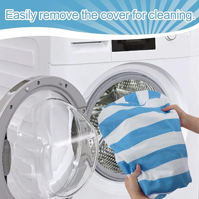 COMAX Bean Bag Chair for Kids, Kid Beanbag Chair Cute, Cotton Canvas Lazy Chair with Shredded Foam Filling, Stuffed Floor Sofa Couch for Boys and Girls, Blue