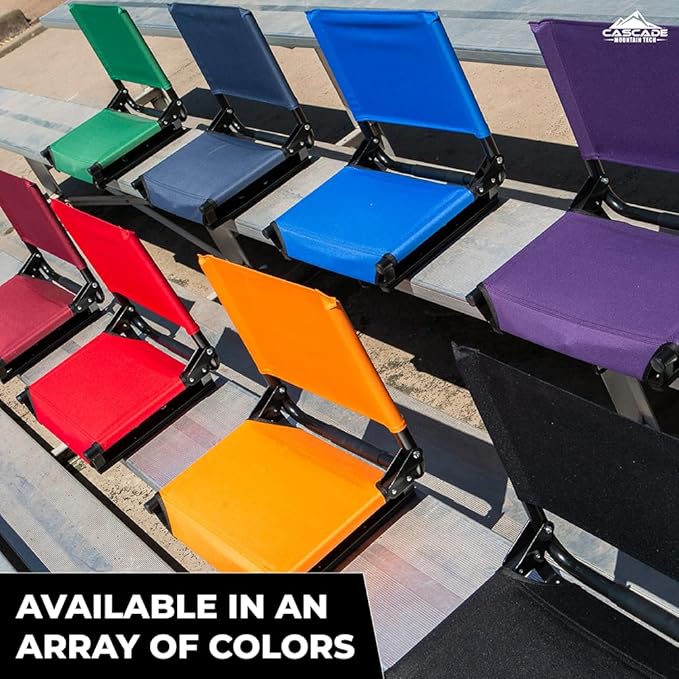 Cascade Mountain Tech Stadium Seat - Lightweight, Portable Folding Chair for Bleachers and Benches - Maroon, 17"