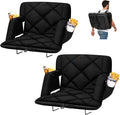 25inch Extra Wide Stadium Seat, Thick Bleacher Chair with Back Support and Cushion, 6 Reclining Positions Bleacher Seat with Armrest, Upgrade Sofa Style Stadium Chair for Sport Events and Outdoors