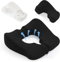 BALAPET Memory Foam Bed Sore Cushions for Butt, Ergonomic Bedsore Pressure Relief Pillow for Sleeping and Sitting, Removable T Shaped Opening Tailbone Cushion for Bed Sores on Buttocks(Black)
