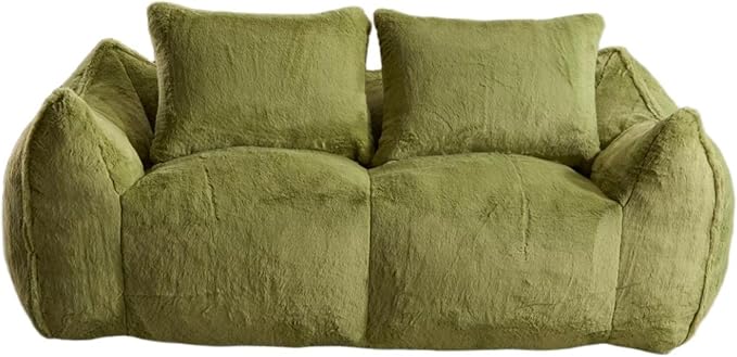 KEIKI Giant Bean Bag Couch for Adults, Oversized Loveseat, 2 Seater Fireside Chair, Comfy Lazy Floor Sofa, Cozy Reading Chair with Pillows for Living Room, Bedroom, No Assembly Required