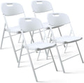 4 Pack Folding Chair, 700 lb Weight Capacity,Indoor/Outdoor Heavy Duty Foldable Chairs for Restaurants, Kitchens, Picnics, Races, Parties & Weddings. (4, White)