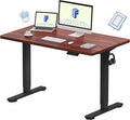 FLEXISPOT EN1 One-Piece Standing Desk with 1-Inch Thick Desktop, 48"x24" Electric Height Adjustable Desk for Home Office & Multi-Device Workstations, Mahogany