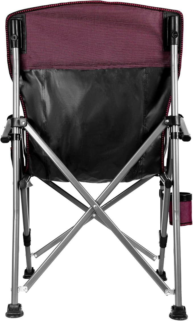 Folding Camping Chair with Cup Holder and Storage Bag, Heavy Duty Support 400 LBS, Oversized Collapsible Portable Camping Chair for Outdoor Camp, Picnic, Travel, Fishing Rose Red