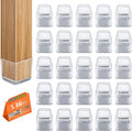 BAIPOK 36pcs Square Chair Leg Floor Protectors, Silicone Floor Protectors for Chairs, Chair Leg Protectors for Hardwood Floors, Felt Furniture Pads for Wood Floors, Prevent Scratches, Small, Clear
