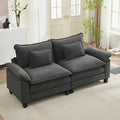 URRED Modular Sectional Sofa Comfy Cloud Couch, Modern Velvet Sofa Sleeper Deep Seat Couches with Ottoman/Pillows for Living Room (Dark Gray, 82.6'')