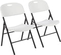 Amazon Basics Folding Plastic Chair, 350-Pound Capacity, White, 2-Pack