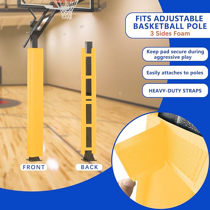 VANCL Square Pole Padding Basketball Pole Pads Heavy Duty Square Pads Outdoor Fits 4"x4", 5"x5", 6"x6",6"x8", 8"x8" Poles Waterproof UV-Resistant Durable Protection Pads