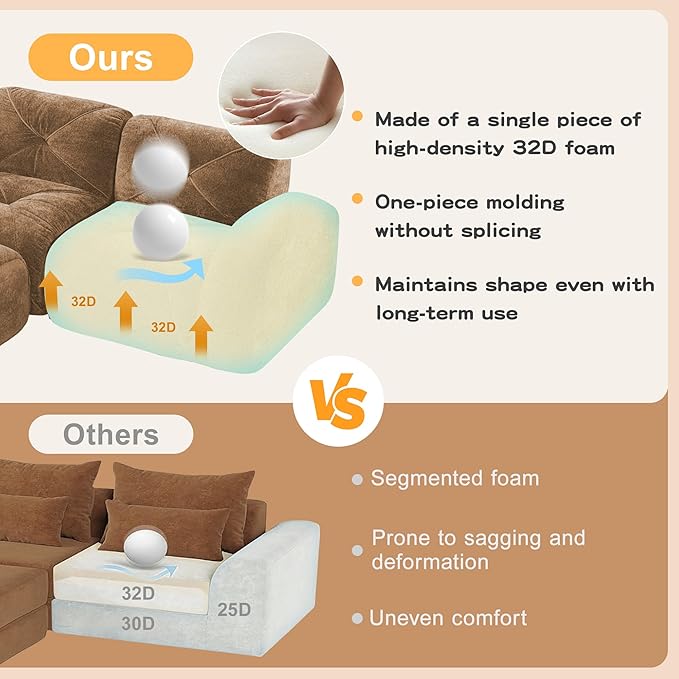 Modular Sectional Sofa with Free Combination,Boneless Floor Couch for Living Room & Lounge,Velvet 3-Seater Sectional Couch with Comfortable Deep Seat,No Assembly Needed