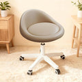 Walktory Round Rolling Stool with PU Leather Low Backrest, Hydraulic Height-Adjustable Swivel Chair for Spa, Salon, Tattoo, Massage, or Medical Office