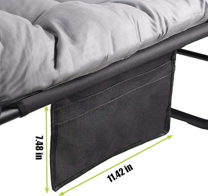 FozsKeylf Folding Camping Cot, Adjustable Camping Cot for Adults, Portable Reclining Lounge Chair with Mattress/Pillow, 1200 D Oxford Camping Cots for Indoor/Outdoor