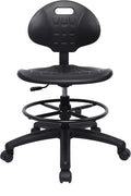 TAKE UR SEAT® Polyurethane Drafting Lab Stool Chair, 18" Adjustable Footring, 8" Adjustable Height, 450 lbs seat Capacity, Heavy Duty, Shipped Within 24 Hours Med. Bench Height(Standard Caster)