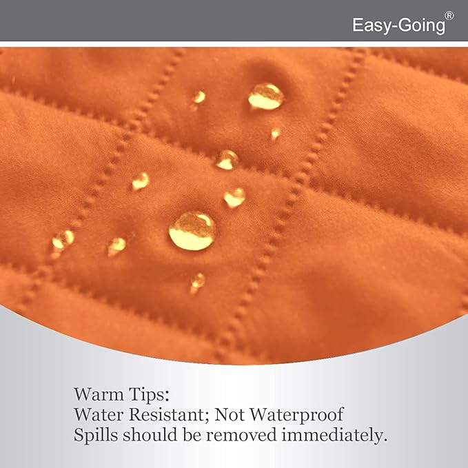 Easy-Going Futon Slipcover - Reversible Sofa Cover, Armless, Water Resistant - Protects Furniture from Pets & Kids (Orange/Black)