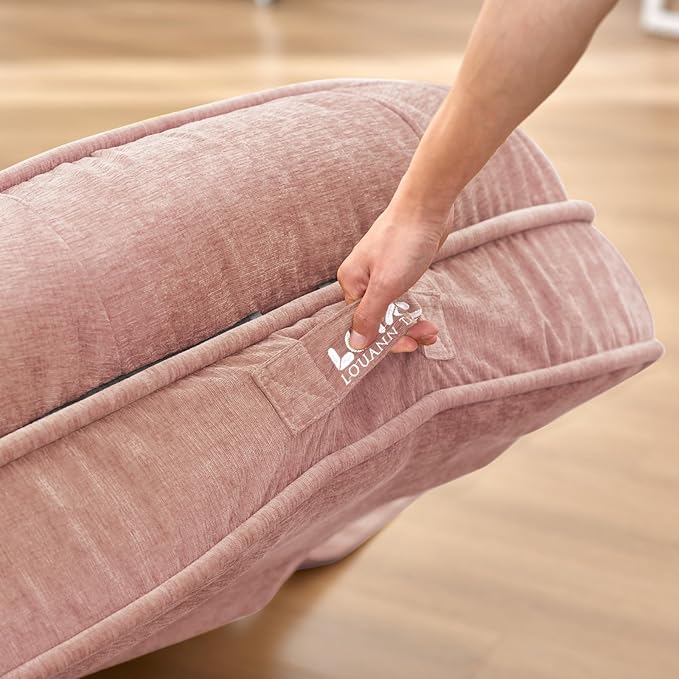 LouannTatami Foldable Lazy Sofa Bed Floor Chair - Adjustable Human Dog Bed for Adults Kids Floor Seats - Cozy Small Couch for Home Living Room(Pink)