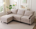 Rexulqo 104'' Modular Sectional Sofa with All Seats Storage, Oversized L Shaped Couch for Living Room,3-Seater Comfy Cloud Couches with Movable Ottoman,Big Sectional for Bedroom,Velet,Khaki