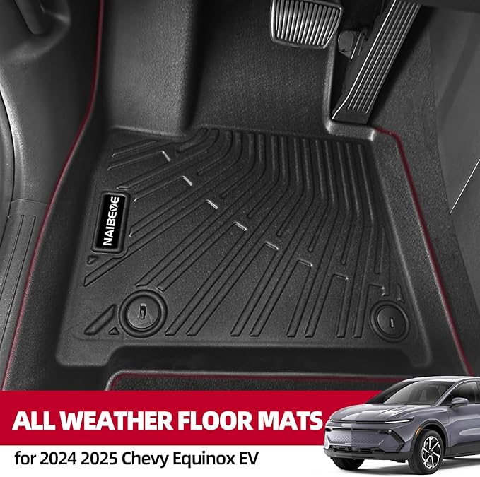 Naibeve Floor Mats for 2024 2025 2026 Chevy Chevrolet Equinox EV Trunk Mat Cargo Mat Backrest Mats Cover Protector All Weather for Chevrolet Equinox EV Interior Accessories