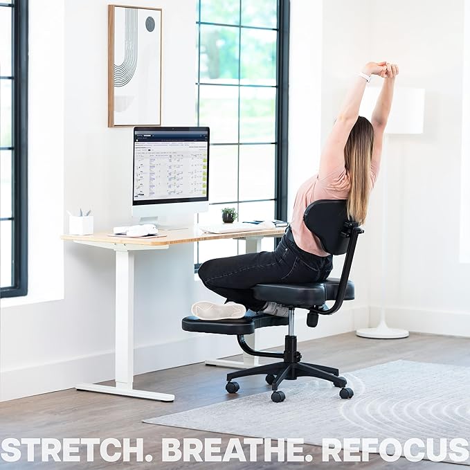 VIVO Mobile Cross Legged Office Chair with Back Support for Yoga Meditation ADHD, Height Adjustable, Black, CHAIR-CL03B