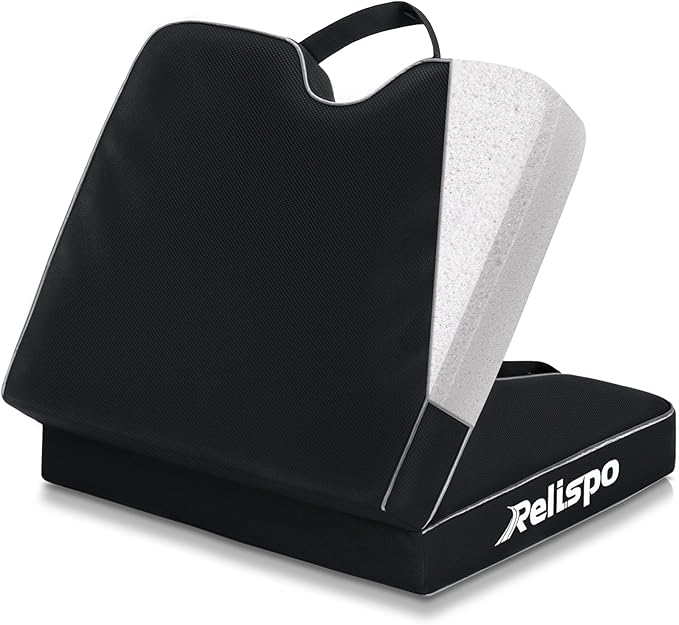 Relispo 3-in-1 Stadium Seat Cushion, Premium Memory Foam & High-Density Foam Bleacher Cushion, Anti-Slip Waterproof Portable Stadium Cushion for Bleachers, Sports Events, Camping