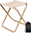 CHENEDY Camping Stool, Portable Folding Stool with Carry Bag, 12in Portable Folding Chair Collapsible Camp Stool Outdoor Footstool for Travel Walking Hiking Fishing Picnic Barbecue (Khaki)