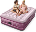 iDOO Air Mattress Queen with Built in Pump, Blow up Mattress, 18 Raised Inflatable Mattress for Home Camping and Guest Bed, Upgraded Comfort Surface Air Bed Queen Size, Colchones Inflables, Pink