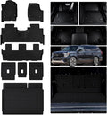 Floor Mats for 2025 Ford Expedition MAX 8 Seats & Trunk Mat & Backrest Mat, Only Fit Max (2nd Row Bench Seat) TPE All Weather Protection Car Full Set Mats Covering The Backrest Accessories