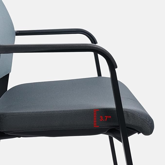 CLATINA Rolling Conference Room Chairs, 1 Pack Stackable Conference Room Chairs with Wheels and Paddle, Ergonomic Mesh Back and Arms for Meeting, Conference, Training Room & Home Office (Grey)