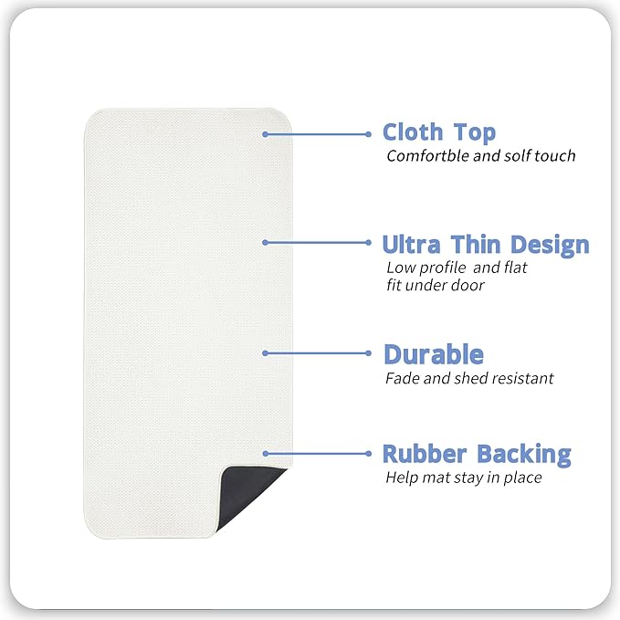Bath Mat,Ultra Thin Bathroom Runner Rugs,Large Bath Mats for Bathroom,Quick Dry,Non-Slip,Machine Washable,Low Pile,Bath Rug,Shower Outside,Sink,Home Decor Accessories.Cream,1'9"x3'11"（21x47inch）
