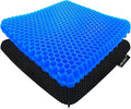 Helishy Gel Seat Cushion for Long Sitting - 1.65inch Double Thick Cooling Egg Cushion for Back, Hip, Sciatica, Coccyx, Tailbone Pain Relief - Office Chair Car Seat Cushion – Wheelchair Cushions
