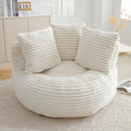 Bean Bag Chair, Corduroy Oversized Chair for Adults, Comfy Big Accent Sofa Lounge Floor Chair, Stuffed Bean Bag Couch for Gaming, Reading, Living Room, Bedroom, Beige