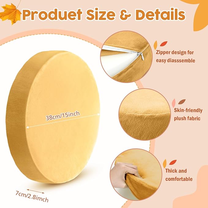 GlikCeil 8 Pcs Round Floor Pillow Cushions for Kids Classroom 15'' Soft Flexible Seating Chair Floor Seats for Reading Corner Playroom - Winter & Spring School Supplies (Autumn and Winter Series)