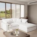 Forest aesthetics Modular Sectional Cloud Sofa Couch,L Shape 2 Seaters with Chaise Modern Down Filled Sofas Detachable Couch Cushion Covers Couches for Living Room Office Apartment,White