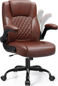 Leather Office Chair, PU Home Computer Desk Chairs with Ergonomic Back Support, 360°Swivel Free, Small Gaming Chair with Wheels and Adjustable Armrests, for Short People Use