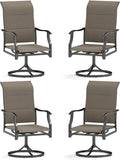 Sophia & William Outdoor Patio Swivel Dining Chairs Set of 4, High Back Padded Patio Dining Chairs, All Weather Textilene Mesh Fabric for Backyard, Poolside, Balcony and Garden