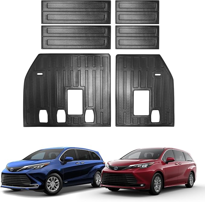Backrest mats Compatible for 2021-2025 Toyota Sienna Back seat Protectors 2021 2022 2023 2024 2025 Toyota Sienna Back seat Cover Automotive Accessories (Fit 7/8 Seater with Spare Tire)