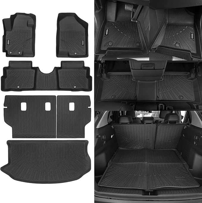 All Weather Floor Mats Fit for Kia Soul 2010-2013 Floor Mats & Trunk Mat & Backrest Mat Replacement for Kia Soul Accessories Anti-Slip Floor Liner