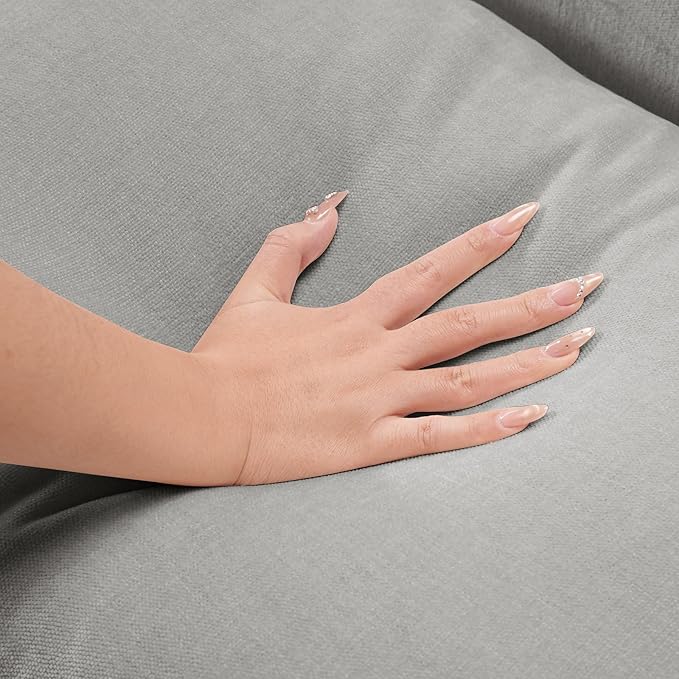 EDILLY 94 inches Oversized Modular Sectional Fabric Cloud Sofa Set, Extra Large L Shaped Couch Reversible Chaise Couch,3 Seat Modular Sofa, Light Grey